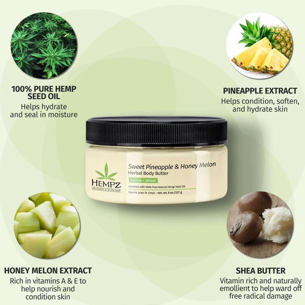 4/$20 🌺 Hempz Sweet Pineapple & Honey Melon herbal body butter
